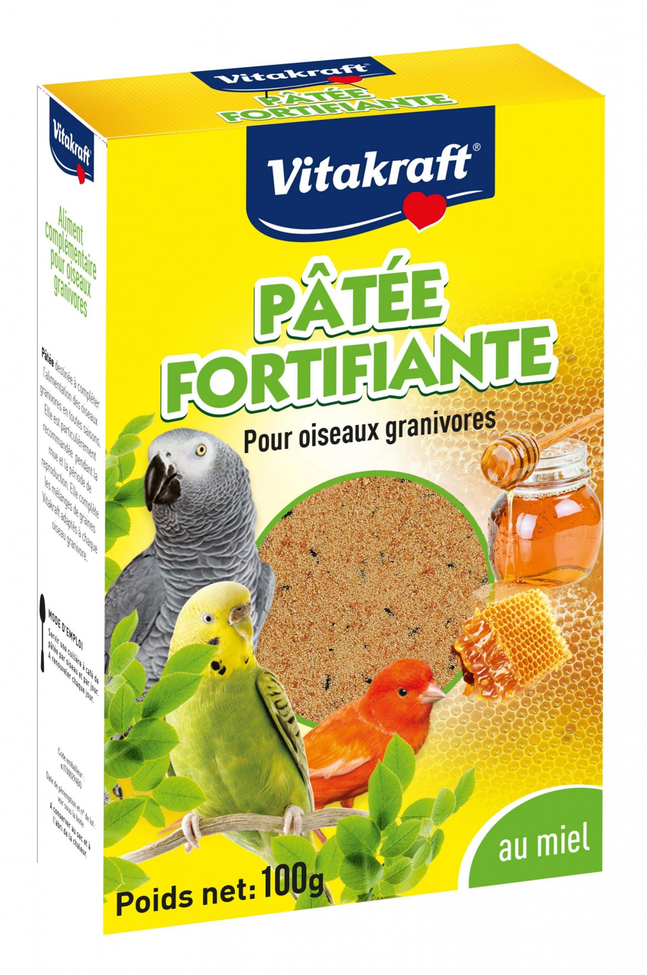 Patè Fortificante al miele di Vitrakraft per uccelli