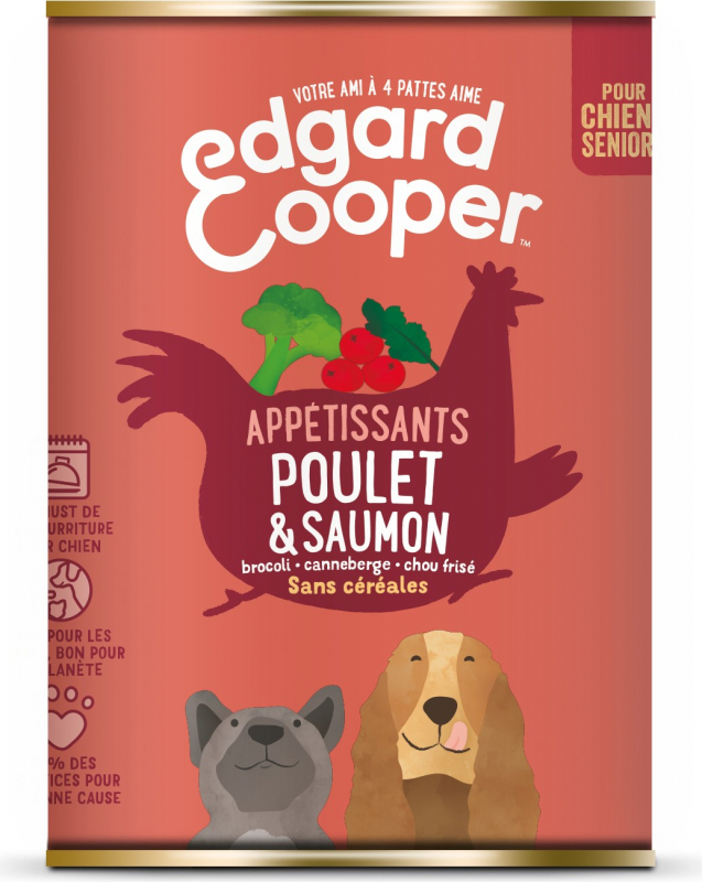 Edgard & Cooper Boîte Pâtée Poulet et Saumon frais pour Chien Senior