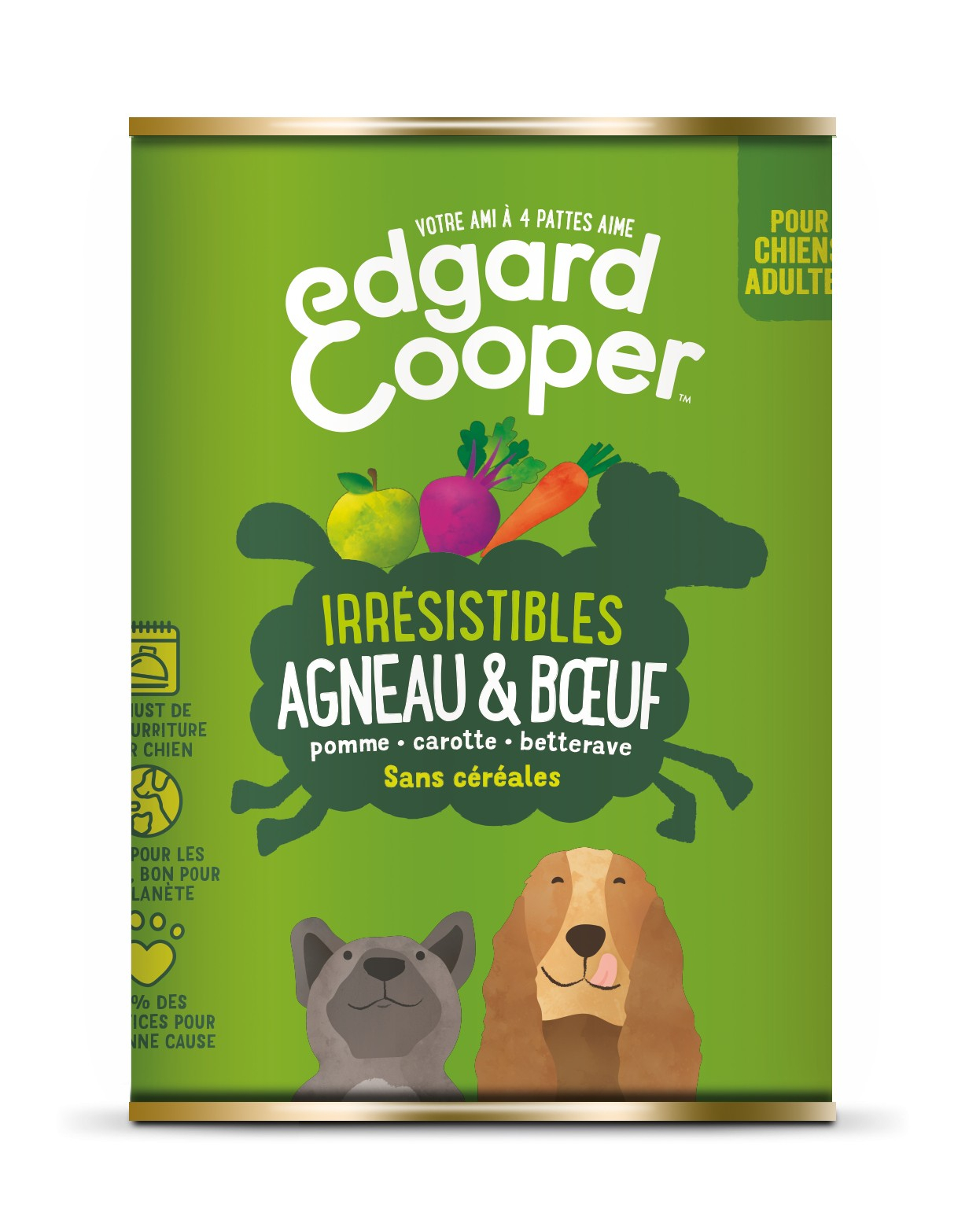 Edgard & Cooper Boîte Irrésistibles Agneau et Boeuf frais pour Chien Adulte 