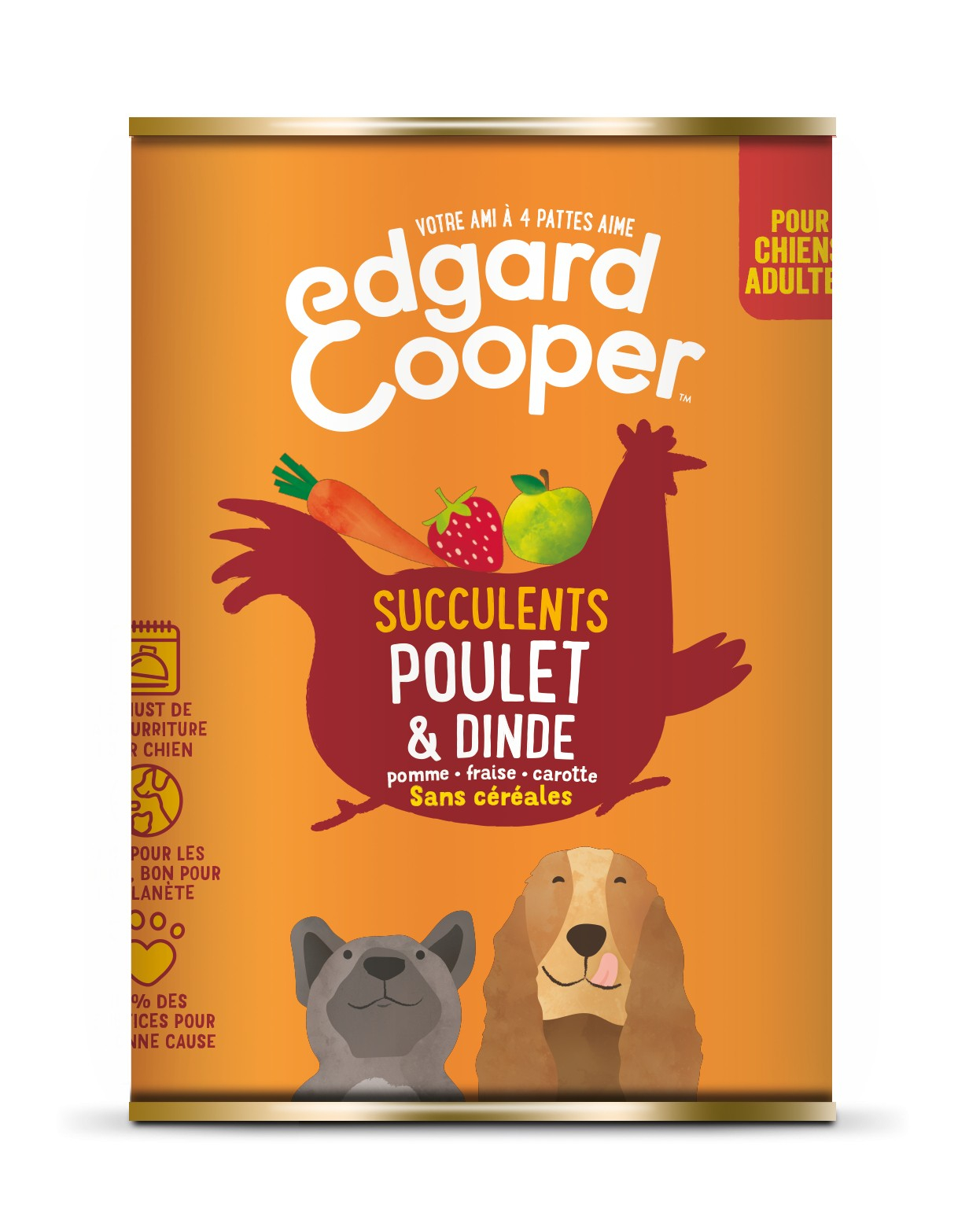 Edgard & Cooper Boite Pâtée Poulet et Dinde fraîche pour Chien Adulte 