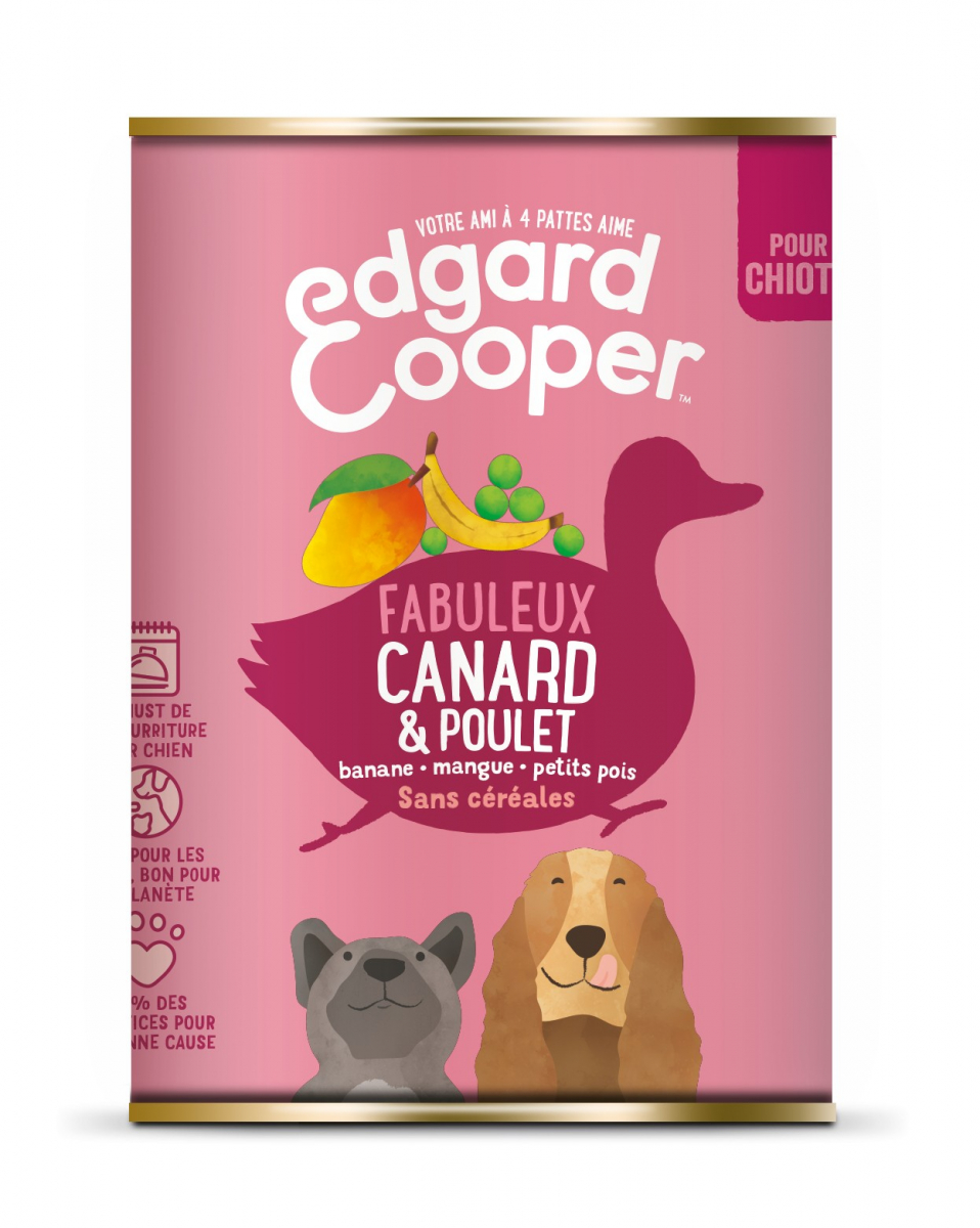 Edgard & Cooper Boîte Fabuleux Canard et Poulet frais pour Chiot