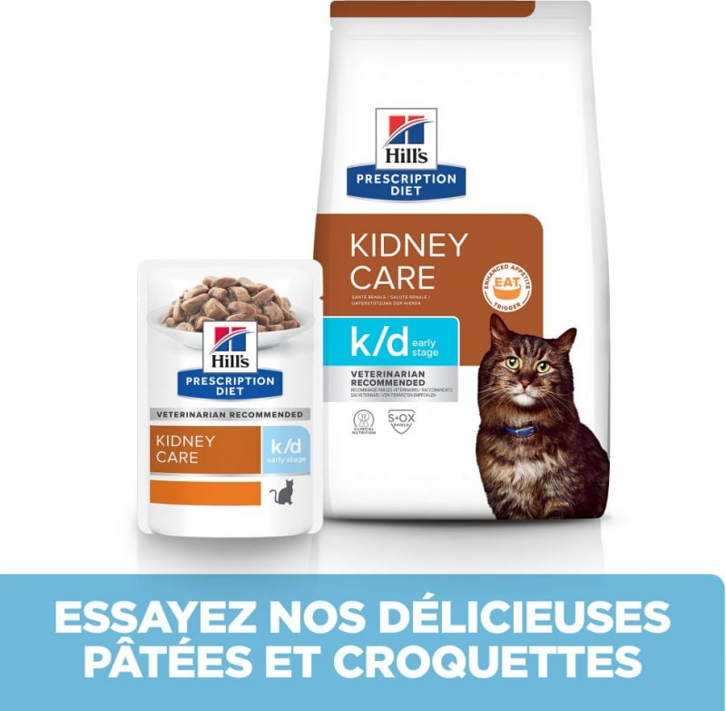 Hill's Prescription Diet k/d Kidney Early Stage Croquettes pour Chat au Poulet