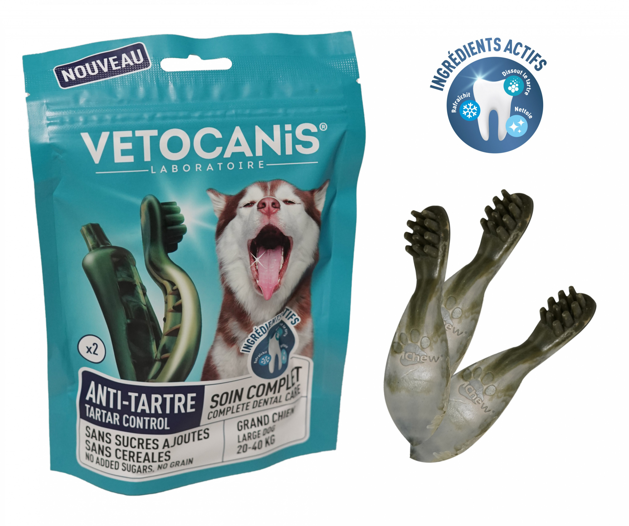 VETOCANIS antitandsteen snacks voor grote honden x 2