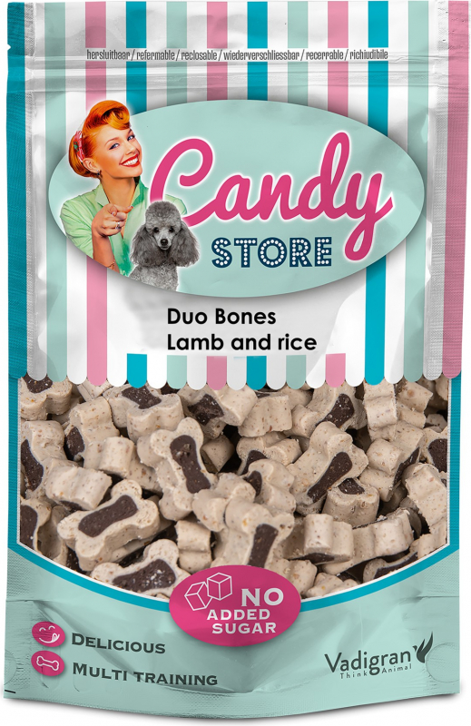 Friandise chien candy duo bones agneau et riz 