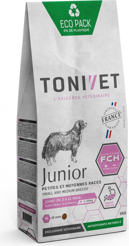 Tonivet Junior Trockenfutter für Welpen kleiner und mittelgroßer Rassen