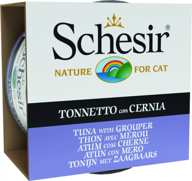 Schesir Comida húmeda para gatos adultos atún con lubina en gelatina Lata  85 g