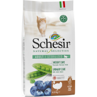 Schesir Natural Selection - Alimento seco de peru sem cereais para gato adulto esterilizado