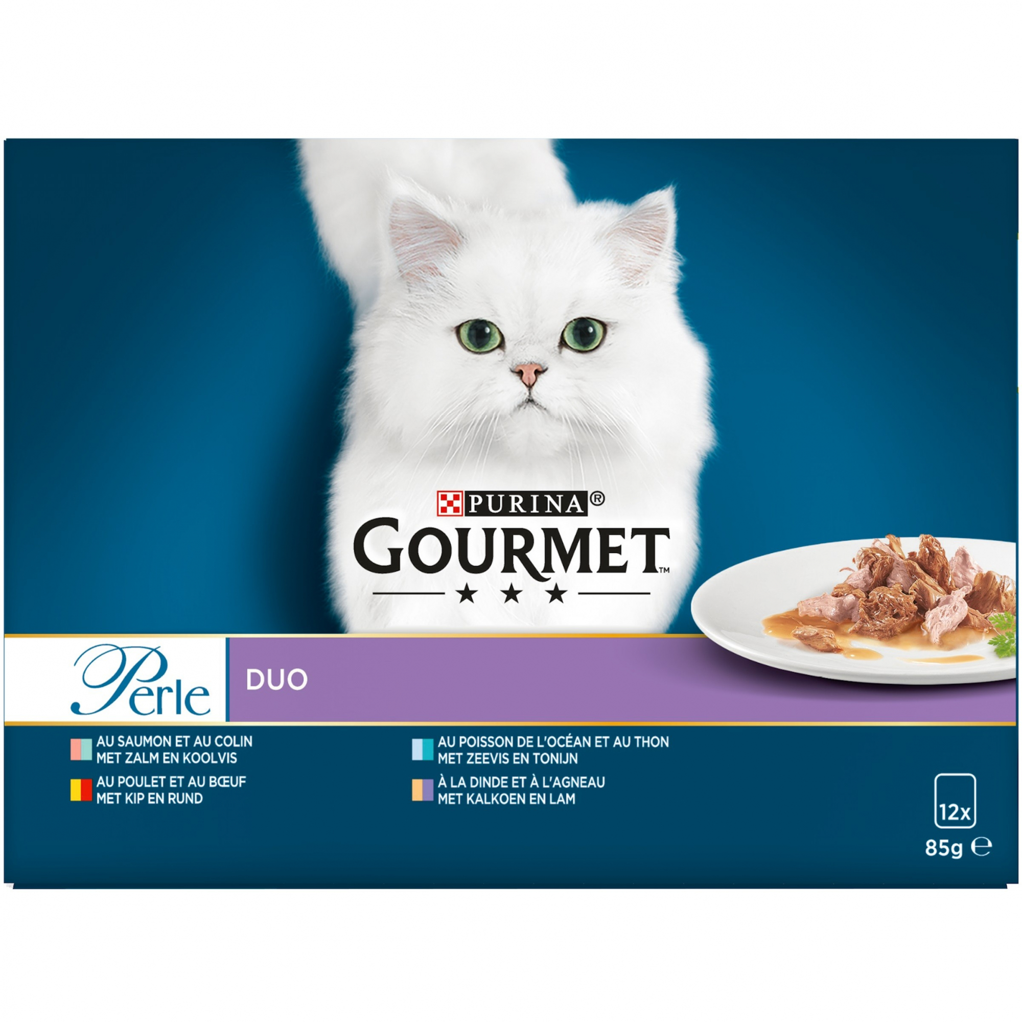 GOURMET PERLE Cat Duo met vlees & vis - 12x85gr