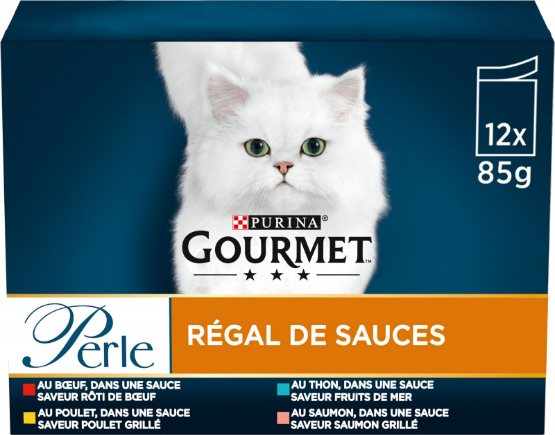 GOURMET PERLE Pack mega 12x85gr comida húmeda en salsa para gatos