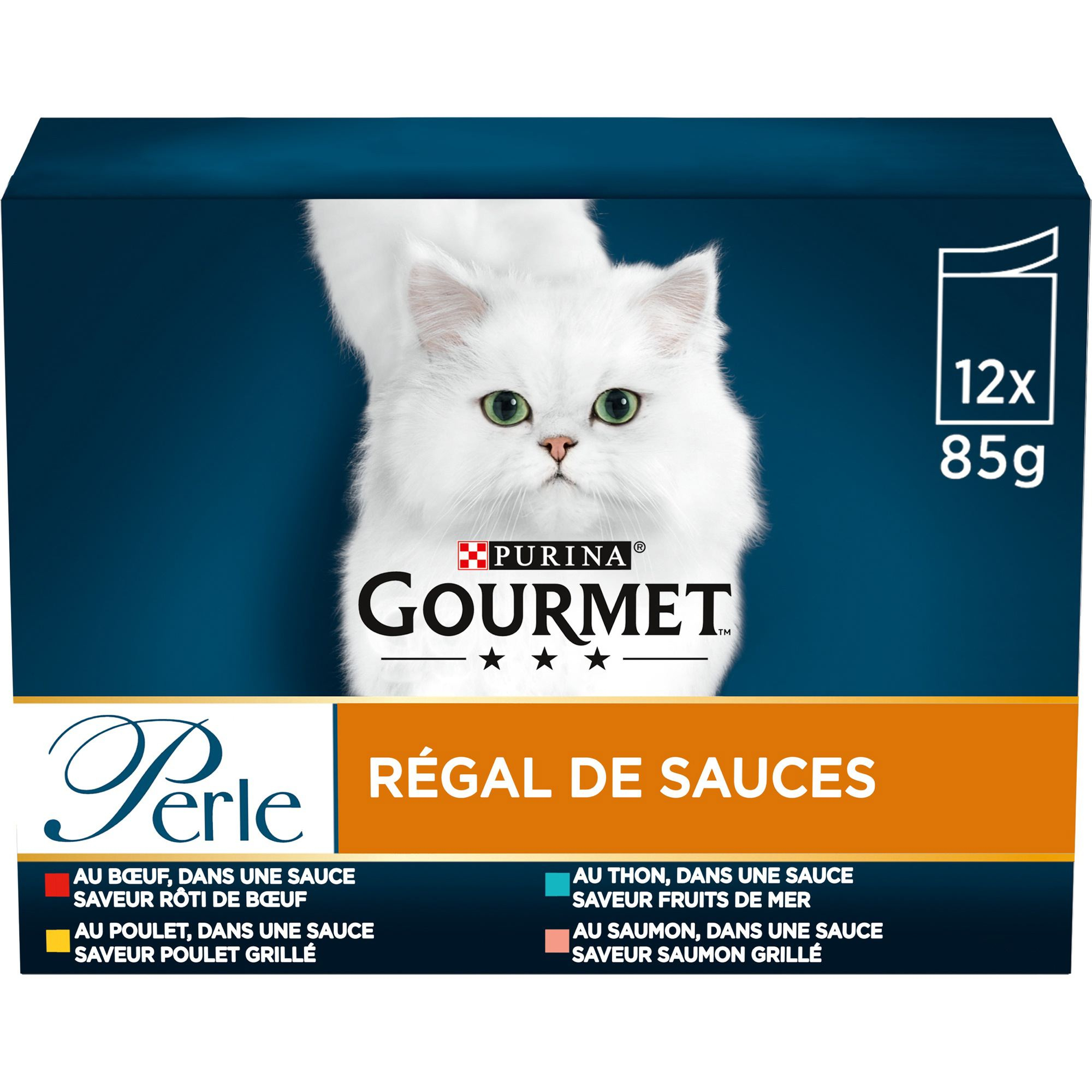 GOURMET PERLE Pack mega 12x85gr comida húmeda en salsa para gatos