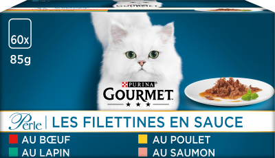GOURMET PERLE Chat Les Filettines en Sauce Multivariétés - 60x85gr