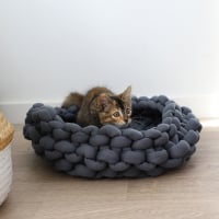 Cuccia lavorata a maglia per gatto Zolia Knitty