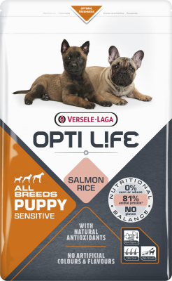 OPTI LIFE Puppy Sensitive Salmón y arroz pienso para cachorros sensibles