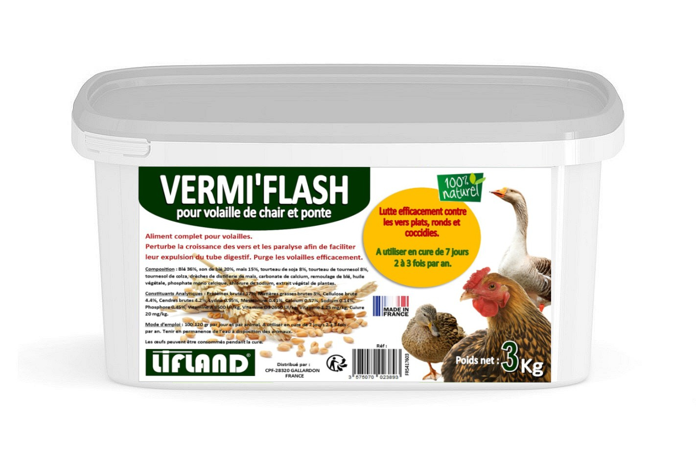 Alimentos avícolas vermiflash 3kg
