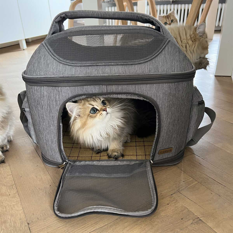 Bolso de transporte gris para gatos Zolia Greys