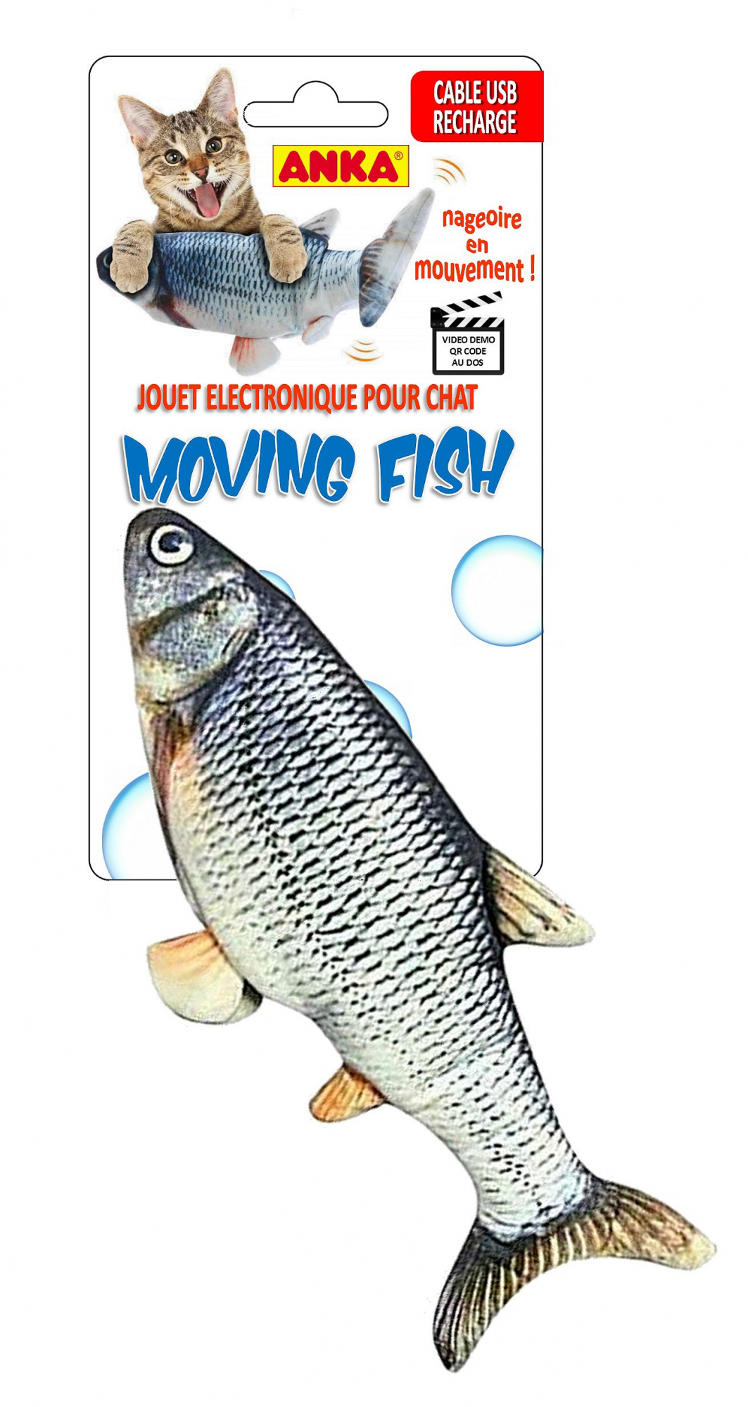 Moving fish electronique 31cm beige