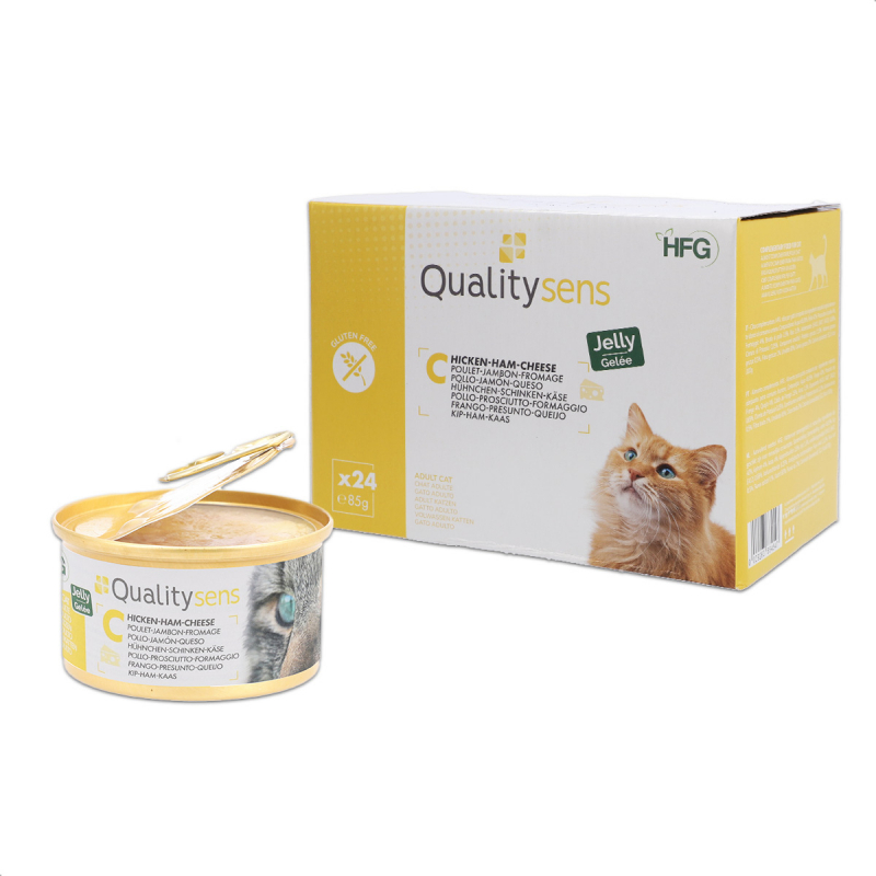 QUALITY SENS HFG Comida húmeda en gelatina 85gr para gatos y gatitos 100% natural- 6 recetas