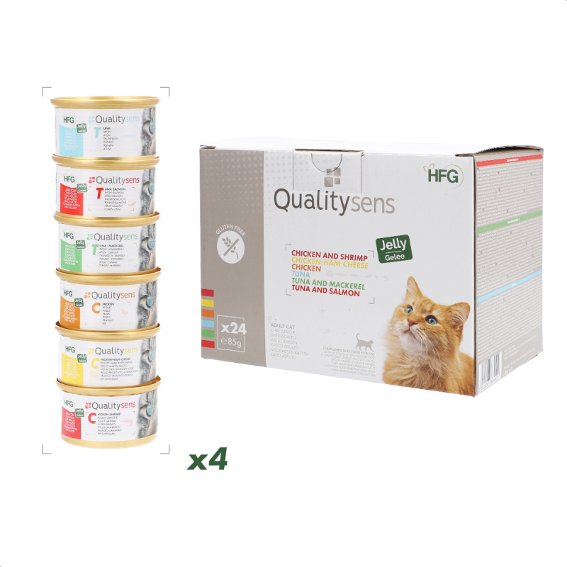QUALITY SENS HFG Multipack Comida húmeda en gelatina 100% Natural para gatos y gatitos