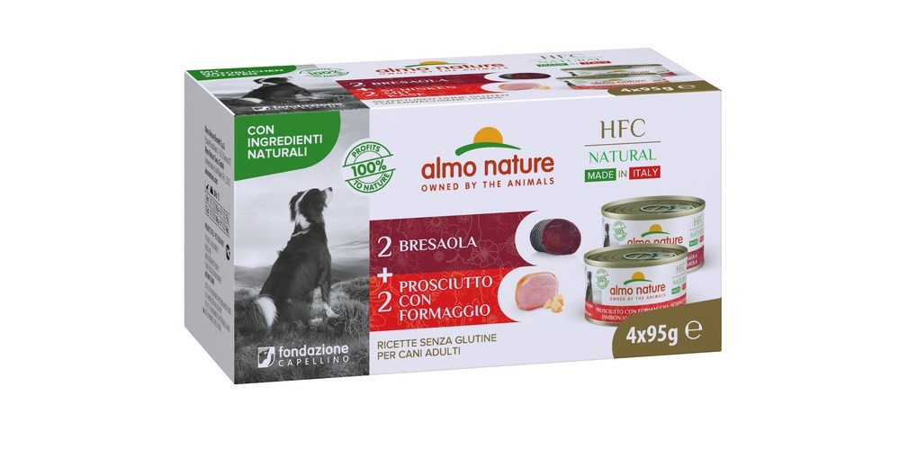 ALMO NATURE Multipack HFC Natural comida húmeda para perros 4x95gr