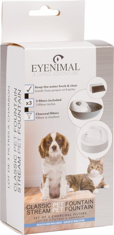 Filtres à charbon pour fontaine chat Eyenimal Classic Pet Fountain/Stream Pet Fountain Num'axes