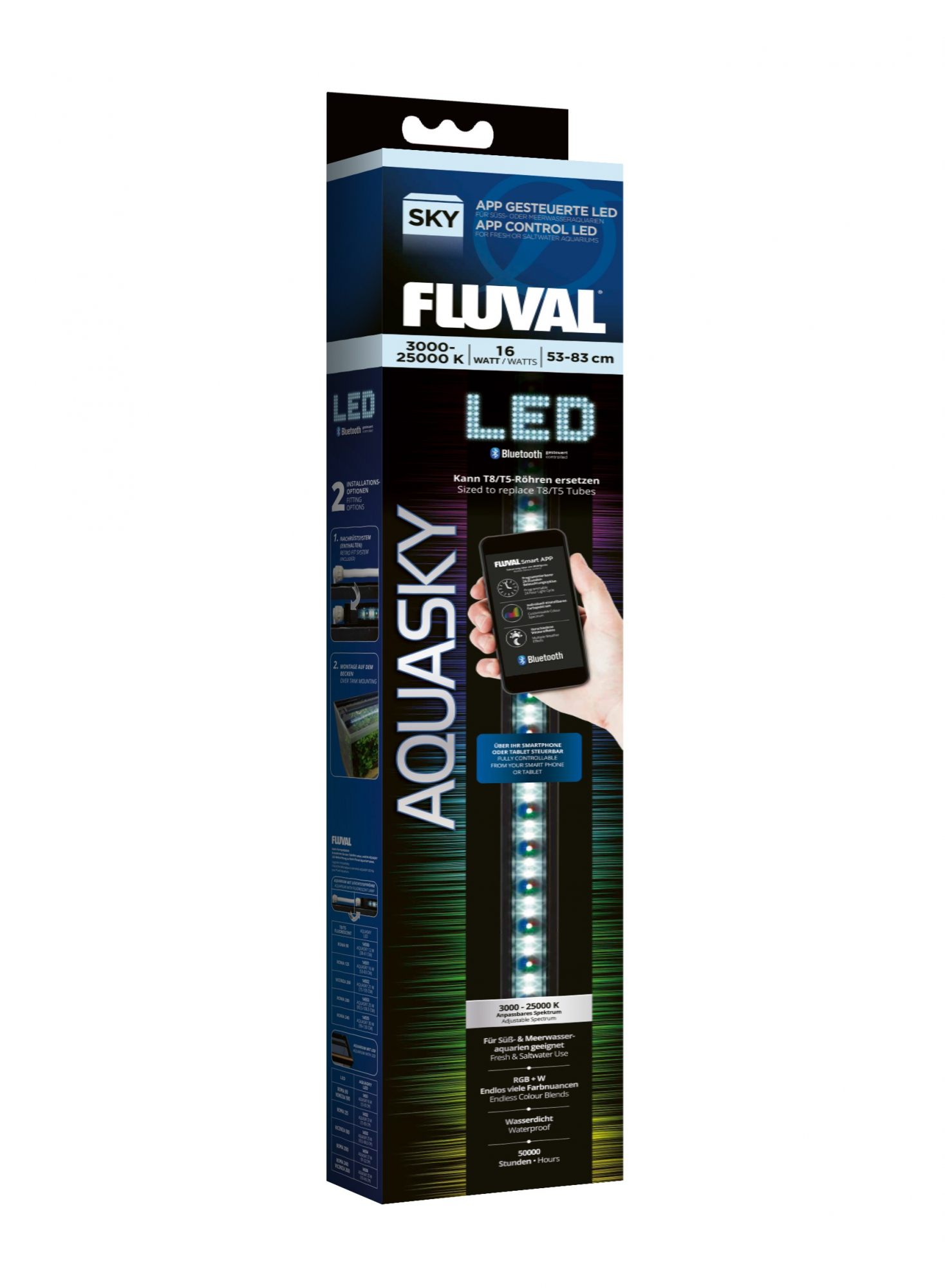 Fluval Aquasky LED 2.0 Bluetooth Iluminação LED para aquário
