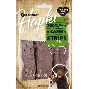 Friandise pour chien HAPKI Lamelles d'agneau Sans sucre et sans gluten