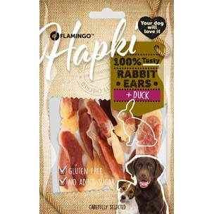 Snacks para cão HAPKI orelhas de coelho - sem açúcar e sem glúten