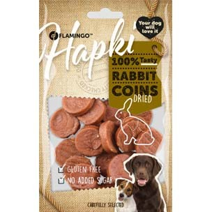 Friandise pour chien HAPKI Morceaux de lapin - Sans sucre et sans gluten
