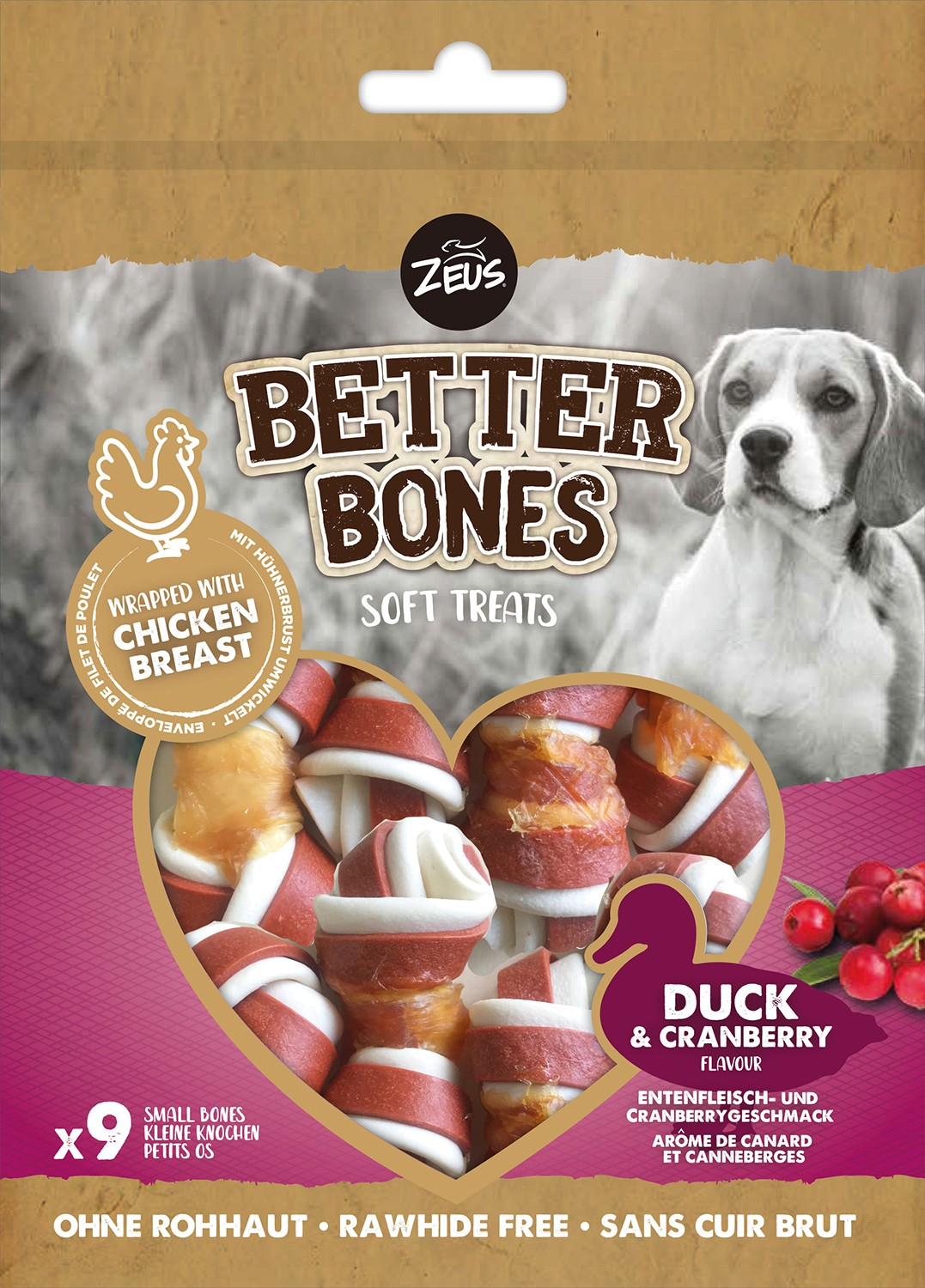 Zeus Better Bones in Huhn eingewickelt x 9