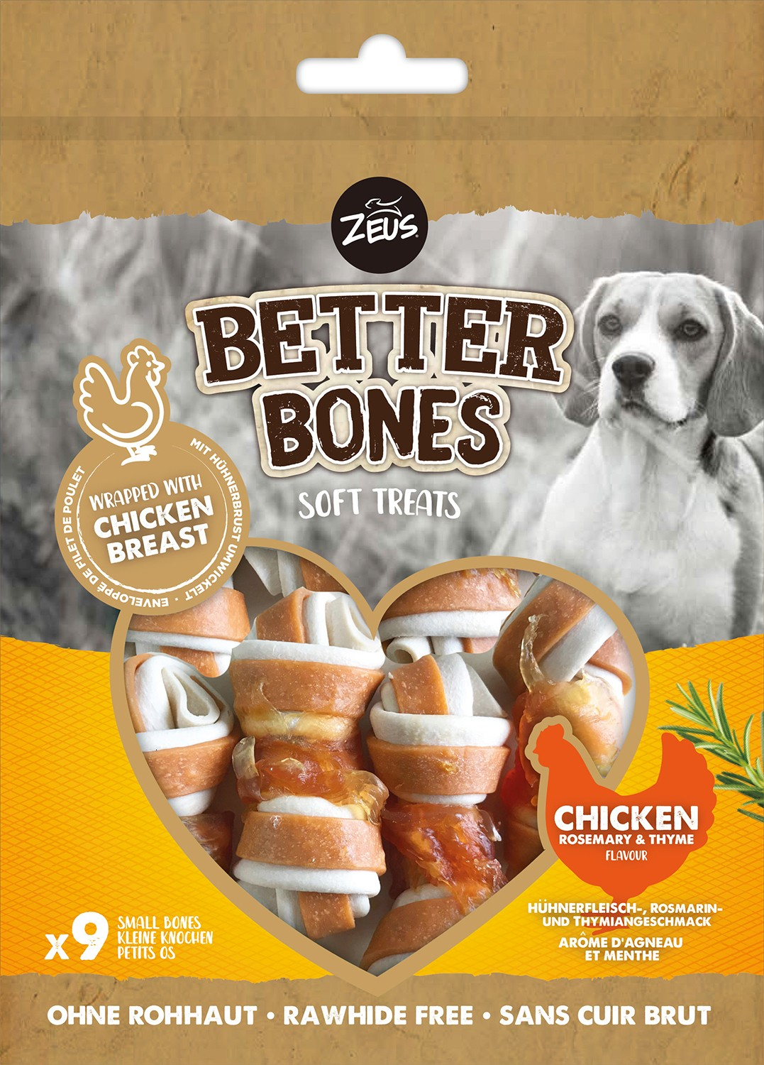 Zeus Better Bones envuelto de pollo x 9