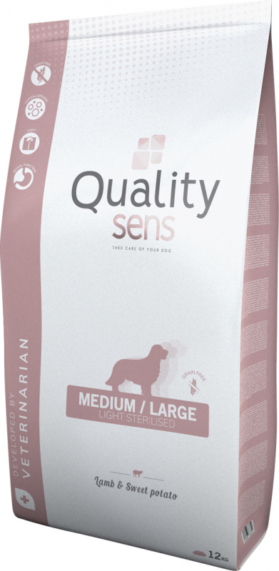 QUALITY SENS Lamb Light/Sterilized Medium & Large без злаков для взрослых собак