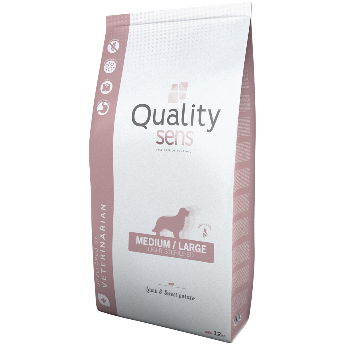 QUALITY SENS Light Medium/Large Agneau Patate Douce sans céréales pour chien adulte