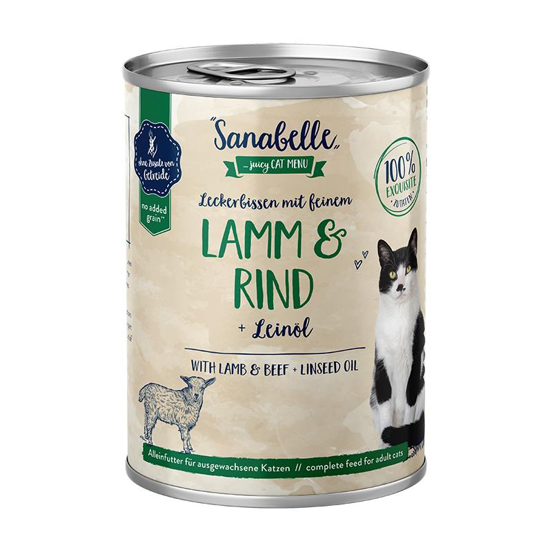 SANABELLE Nassfutter mit Lamm und Rindfleisch für erwachsene Katzen
