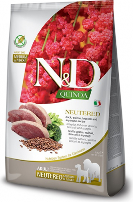 FARMINA N&D Quinoa Adult Dog Neutered Medium/Maxi, met eend