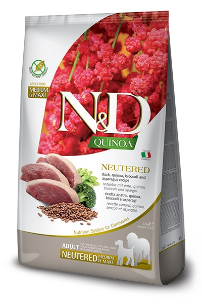 FARMINA N&D Quinoa Medium/Maxi mit Ente für sterilisierte Hunde