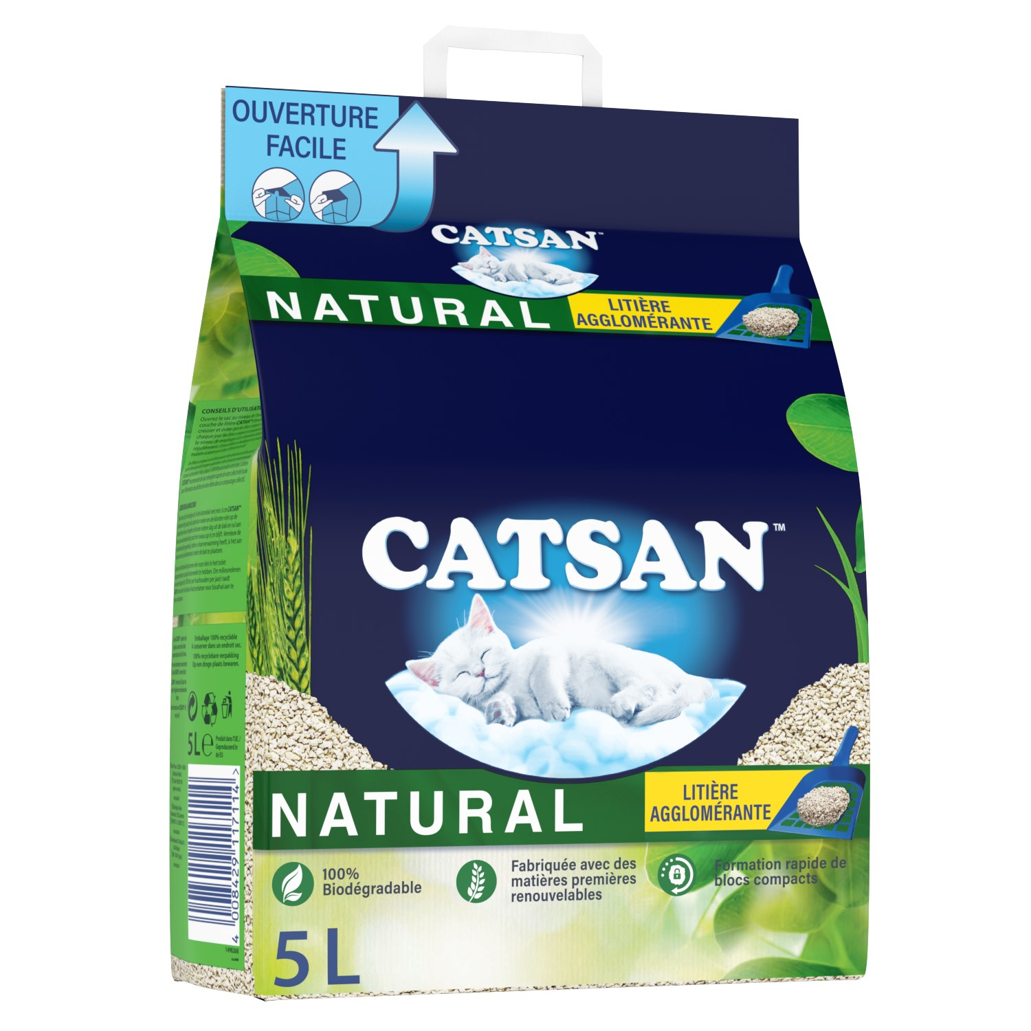 Klonterende kattenbakvulling CATSAN Natural 8L