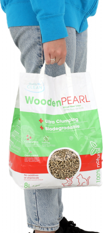 Plantaardige kattenbakvulling Wooden Pearl Quality Clean