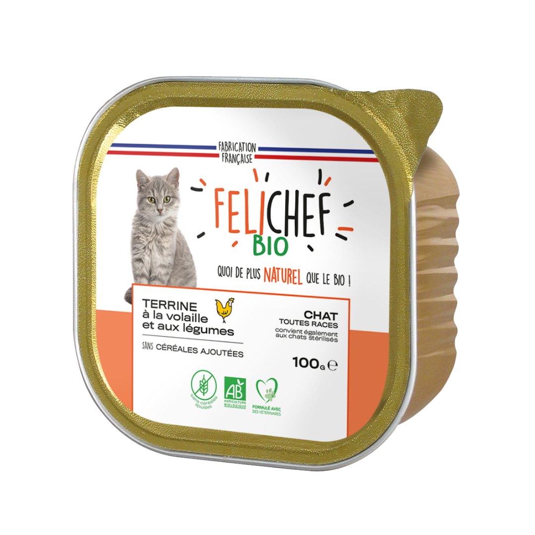 FELICHEF BIO Comida húmeda ecológica para gatos - 3 sabores disponibles