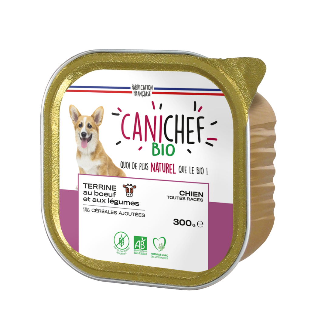CANICHEF BIO Barquettes pour chien - 2 saveurs au choix 