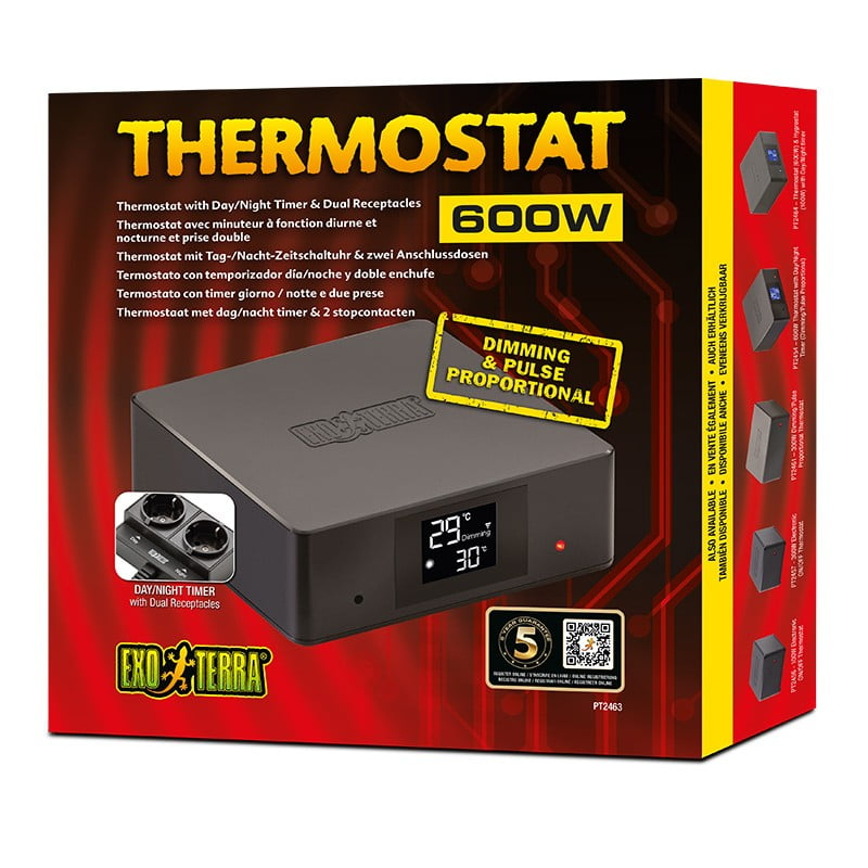 Thermostat à prise double avec variateur et impulsion Exo Terra