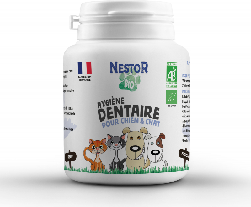 NESTOR BIO Cibo complementare in polvere Igiene dentale per cani e gatti