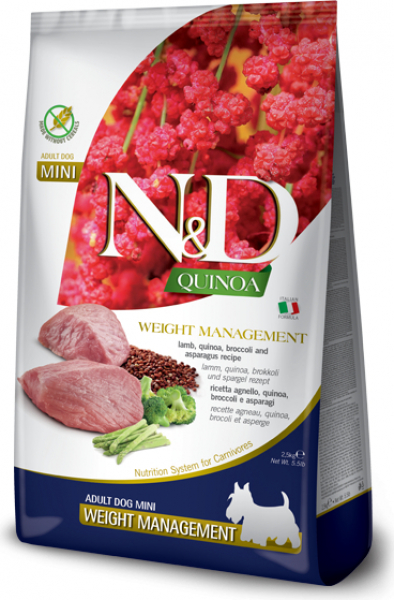 FARMINA N&D Quinoa Weight Management Adult Mini, met lam