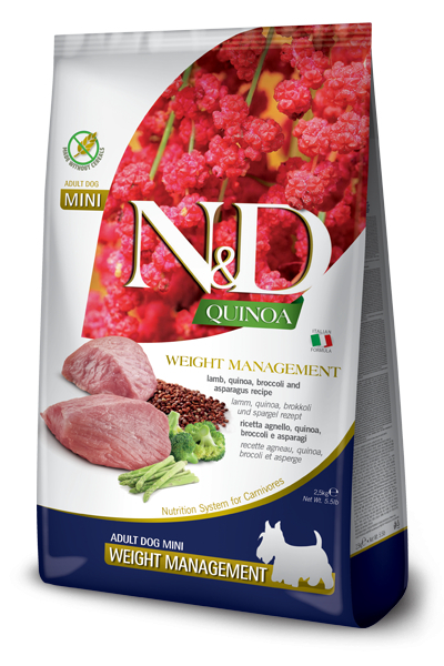 FARMINA N&D Quinoa Adult Weight Management mit Lamm für kleine erwachsene Hunde