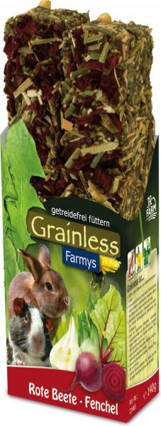JR FARM Grainless Farmys finocchio con barbabietola per conigli nani e roditori 140g
