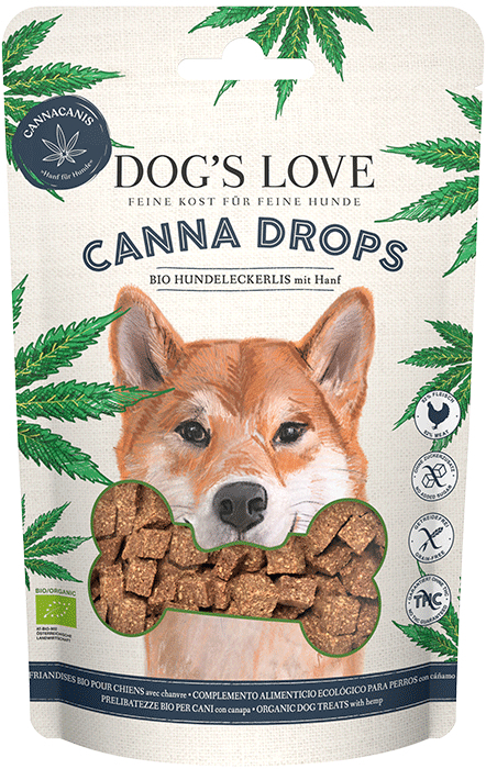 DOG'S LOVE Canna Drops Bio Snacks de carne de aves 150g