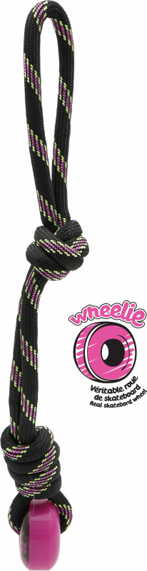 Brinquedo corda de atirar para cão, preta 40 cm Tyrol Wheelies