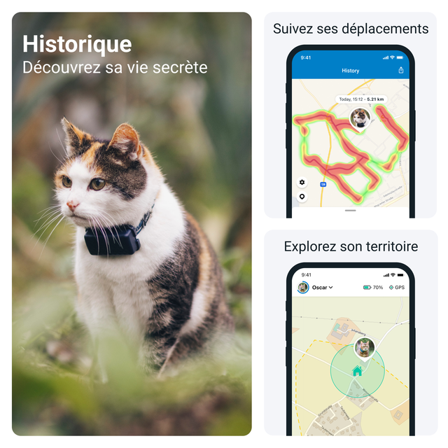 Tractive CAT Mini - GPS Pour Chat Avec Moniteur D'activité - Bleu Foncé